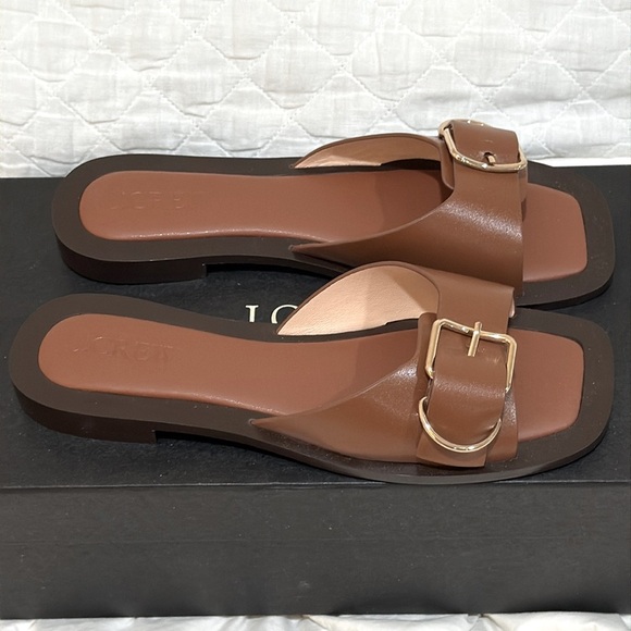J. Crew Callie sandals in leather cedar brown size 9 NEW - Picture 7 of 8